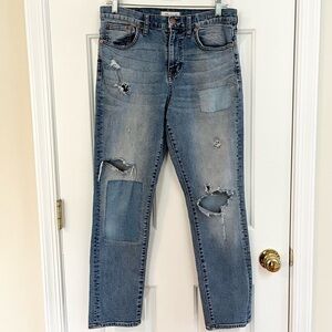 Madewell Straight Cruiser Patch Jeans. 28.